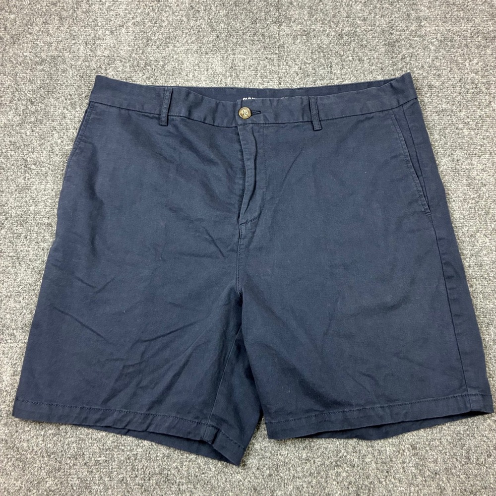 Old Navy Mens Size 40W Slim Built-In Flex Shorts Navy Blue Flat Front Chino